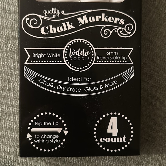 White Chalk Markers by Loddie Doddie 6mm reversible tip - Picture 2 of 4